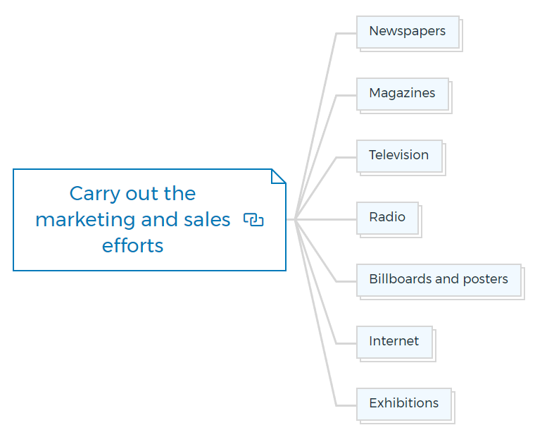 Carry out the marketing and sales efforts