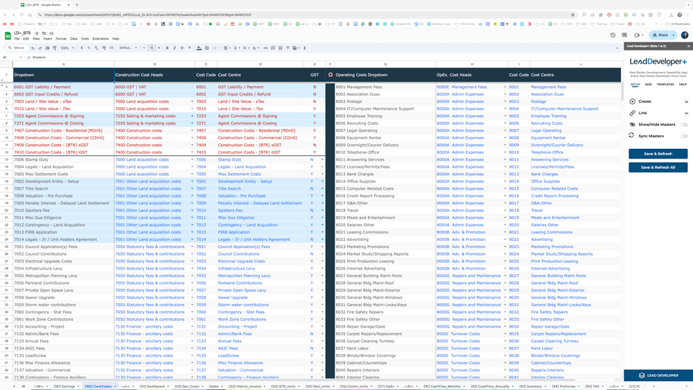 cost-codes-development-proforma