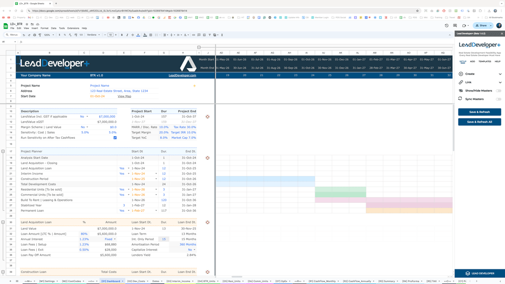 project-dashboard-development-proforma